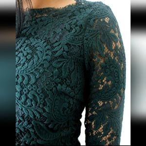 Ted Baker Vendela lace olive green black dress size 1